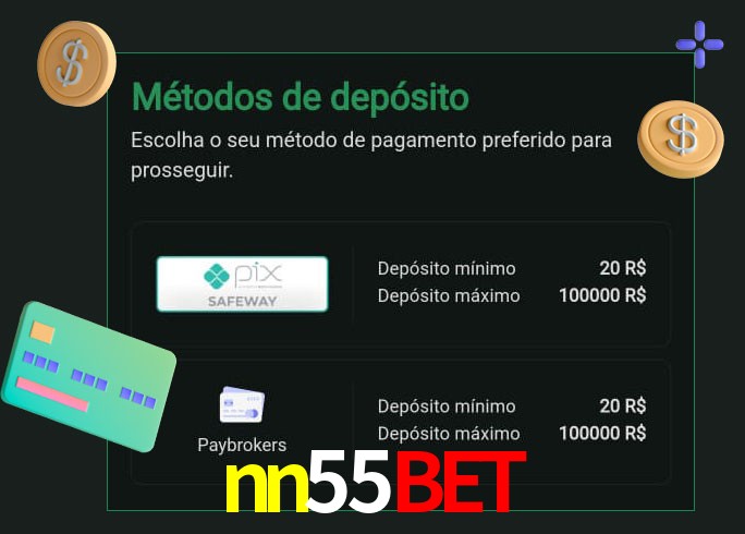 O cassino nn55bet oferece uma grande variedade de métodos de pagamento